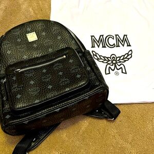 MCM black backpack brand new condition never worn real leather